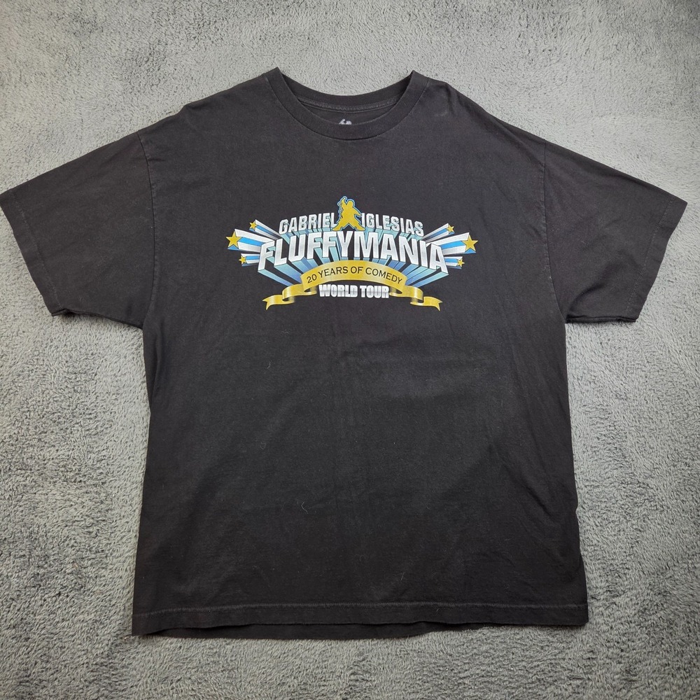 Gabriel Iglesias Shirt Men's 2XL Black Fluffymania World Tour Double Sided